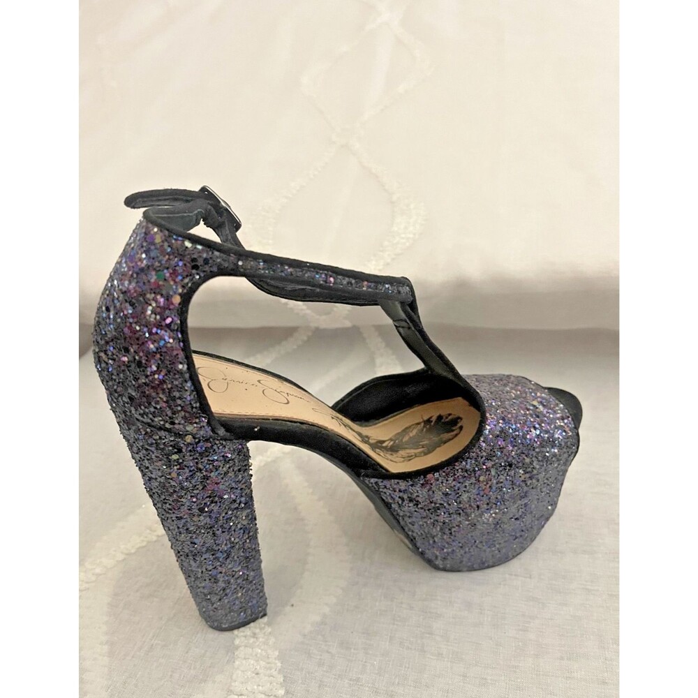 JESSICA SIMPSON Sz 6.5 Purple Danyy Glitter Platforms